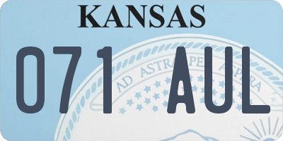 KS license plate 071AUL