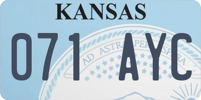 KS license plate 071AYC