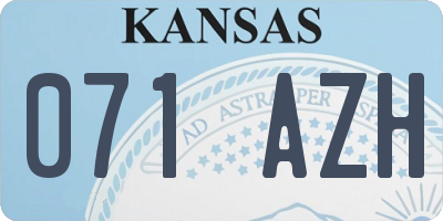 KS license plate 071AZH