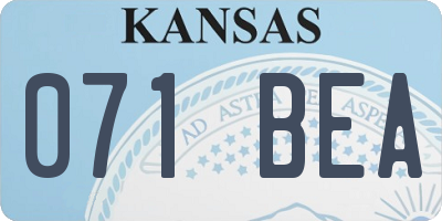 KS license plate 071BEA