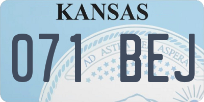 KS license plate 071BEJ