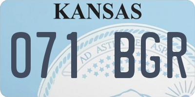 KS license plate 071BGR
