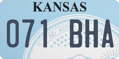 KS license plate 071BHA