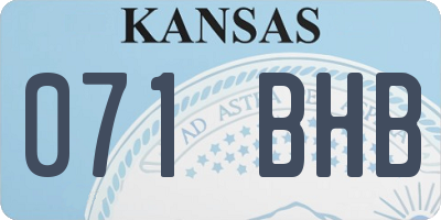 KS license plate 071BHB