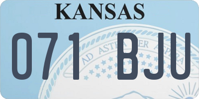 KS license plate 071BJU