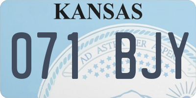 KS license plate 071BJY