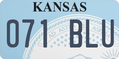 KS license plate 071BLU