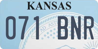 KS license plate 071BNR