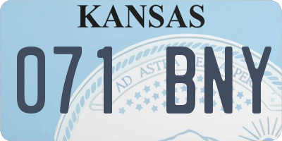 KS license plate 071BNY