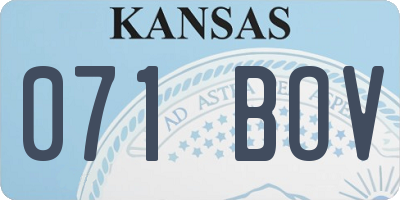 KS license plate 071BOV