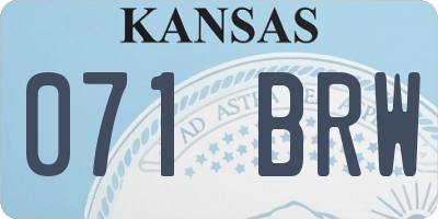 KS license plate 071BRW