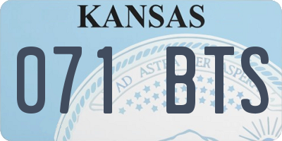 KS license plate 071BTS