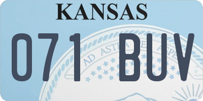 KS license plate 071BUV