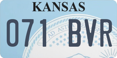 KS license plate 071BVR