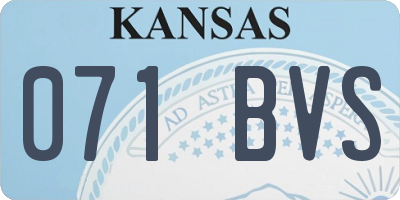 KS license plate 071BVS