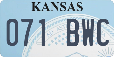KS license plate 071BWC