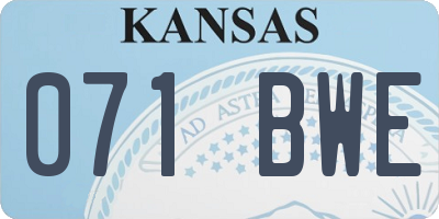 KS license plate 071BWE