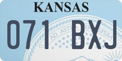 KS license plate 071BXJ