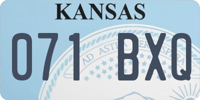 KS license plate 071BXQ