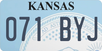 KS license plate 071BYJ
