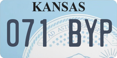 KS license plate 071BYP