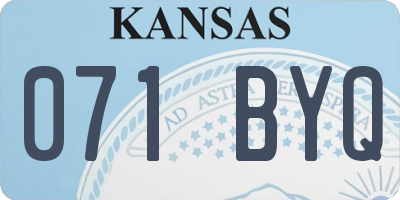 KS license plate 071BYQ