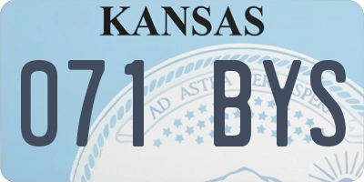 KS license plate 071BYS