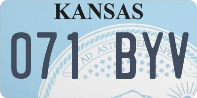 KS license plate 071BYV