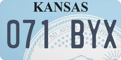 KS license plate 071BYX