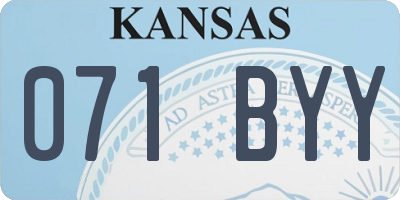 KS license plate 071BYY