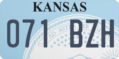 KS license plate 071BZH