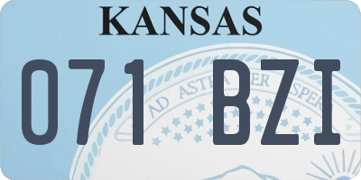 KS license plate 071BZI