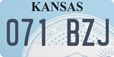 KS license plate 071BZJ