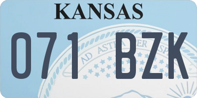 KS license plate 071BZK