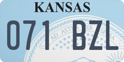 KS license plate 071BZL