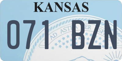 KS license plate 071BZN
