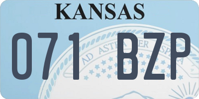 KS license plate 071BZP
