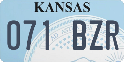 KS license plate 071BZR