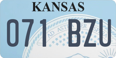 KS license plate 071BZU