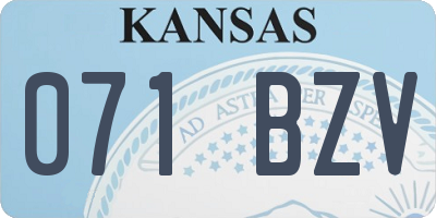KS license plate 071BZV