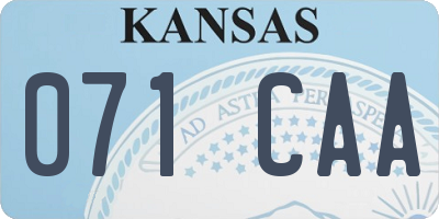 KS license plate 071CAA