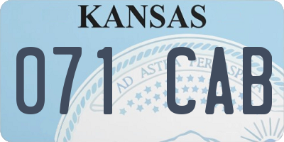 KS license plate 071CAB