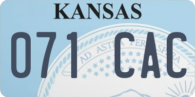 KS license plate 071CAC