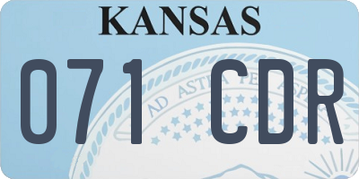 KS license plate 071CDR