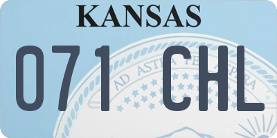 KS license plate 071CHL