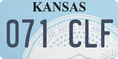 KS license plate 071CLF