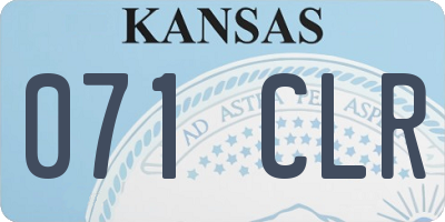 KS license plate 071CLR