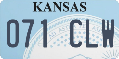 KS license plate 071CLW