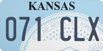 KS license plate 071CLX
