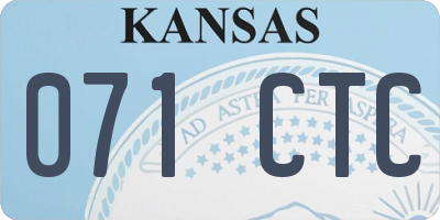 KS license plate 071CTC